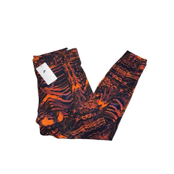Nike Sportswear Womens High-Waisted Dance Leggings DJ4130-013 Black/Orange-Sz XL - Picture 2 of 6
